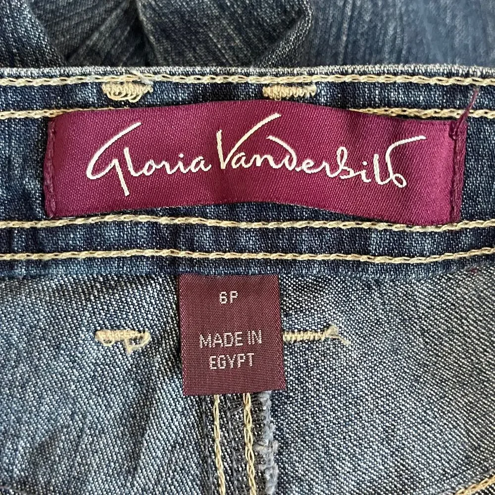Gloria Vanderbilt Straight Blue Jean Women's 6 Petite Stretch W29 L26 Mid Rise - Picture 3 of 4
